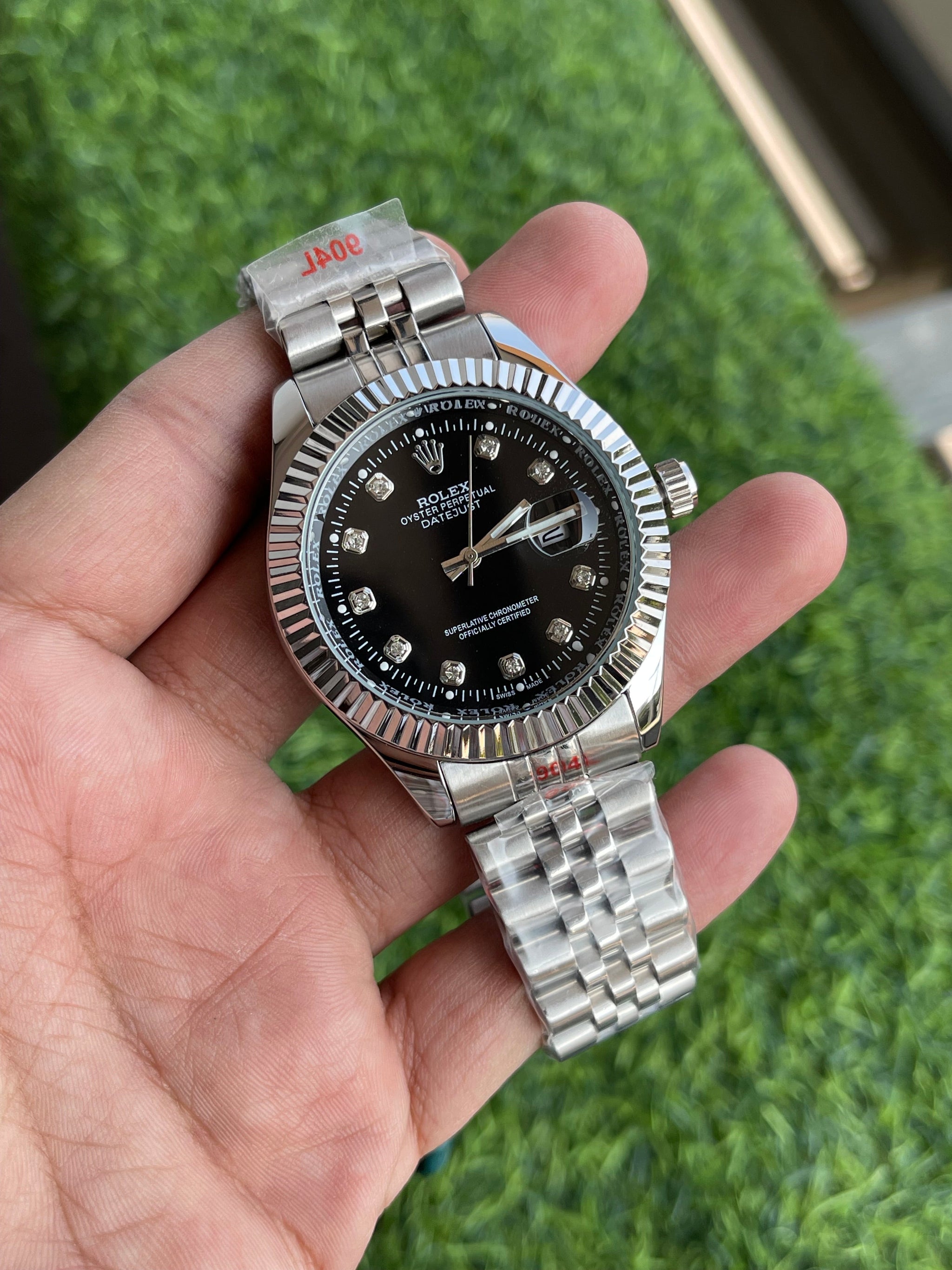 RLX Oyster Perpetual Datejust – Black Diamond Dial (Silver Edition)