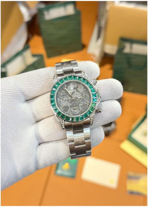 Rolex Oyster Perpetual Daytona Chosmograph Rainbow Silver-Green