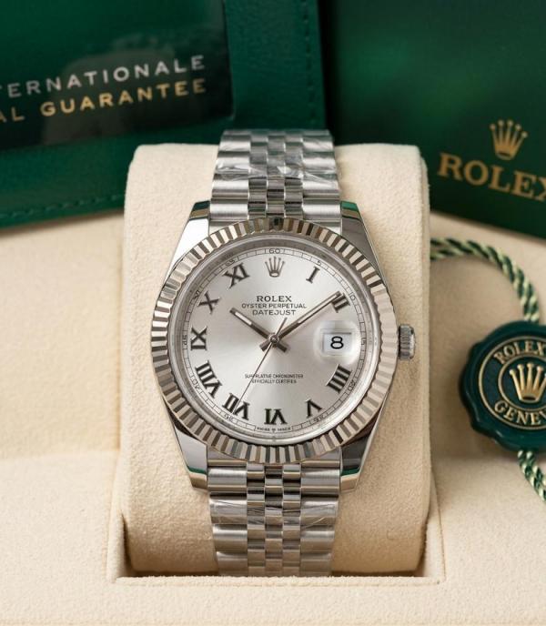 Rolex Oyster Perpetual Date Just Silver-Silver