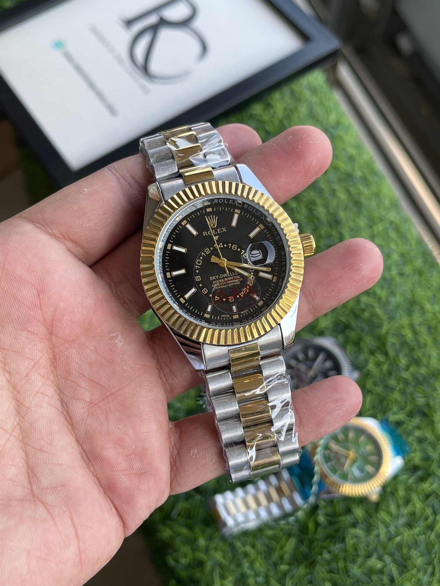 RLX Sky-Dweller – Black Dial (Two-Tone Gold & Steel)