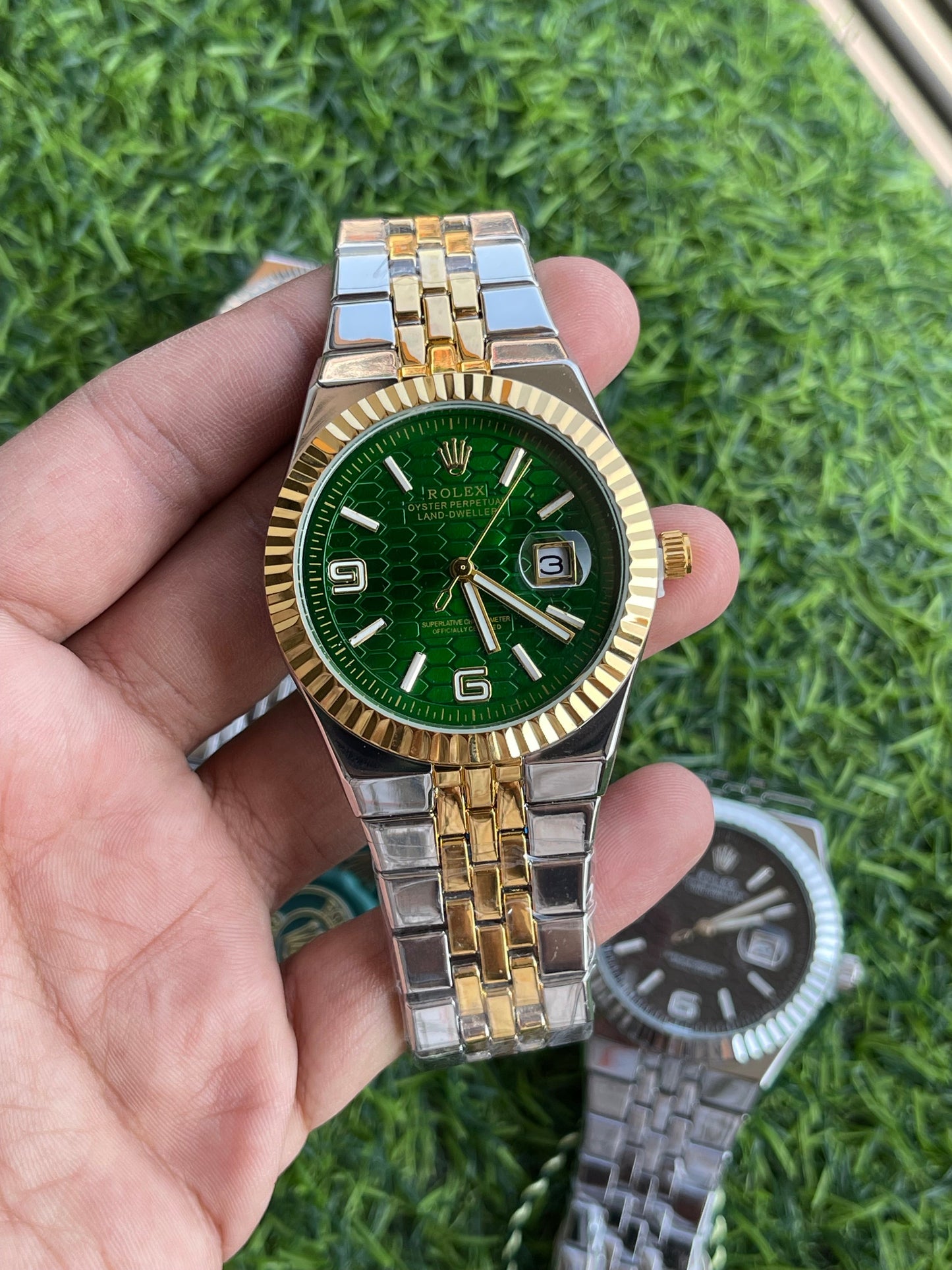 RLX Oyster Perpetual Land-Dweller – Two-Tone Green Dial Edition