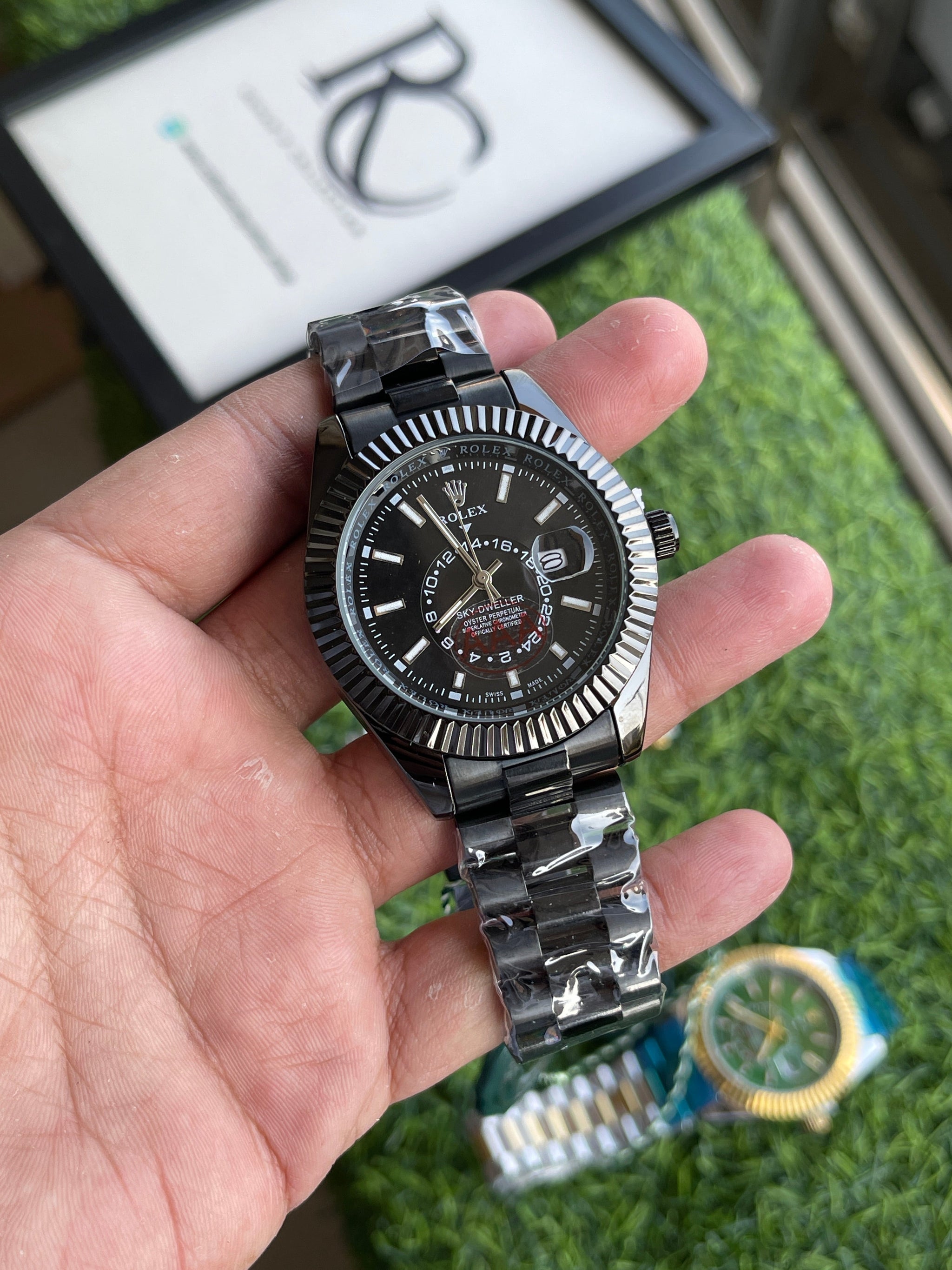 RLX Sky-Dweller – Black Dial with Fluted Bezel
