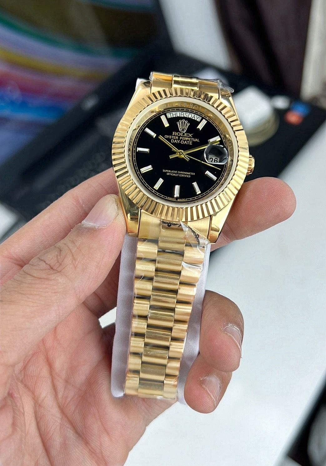 Rolex Oyster Perpetual Day Date 40 Battery Gold-Black