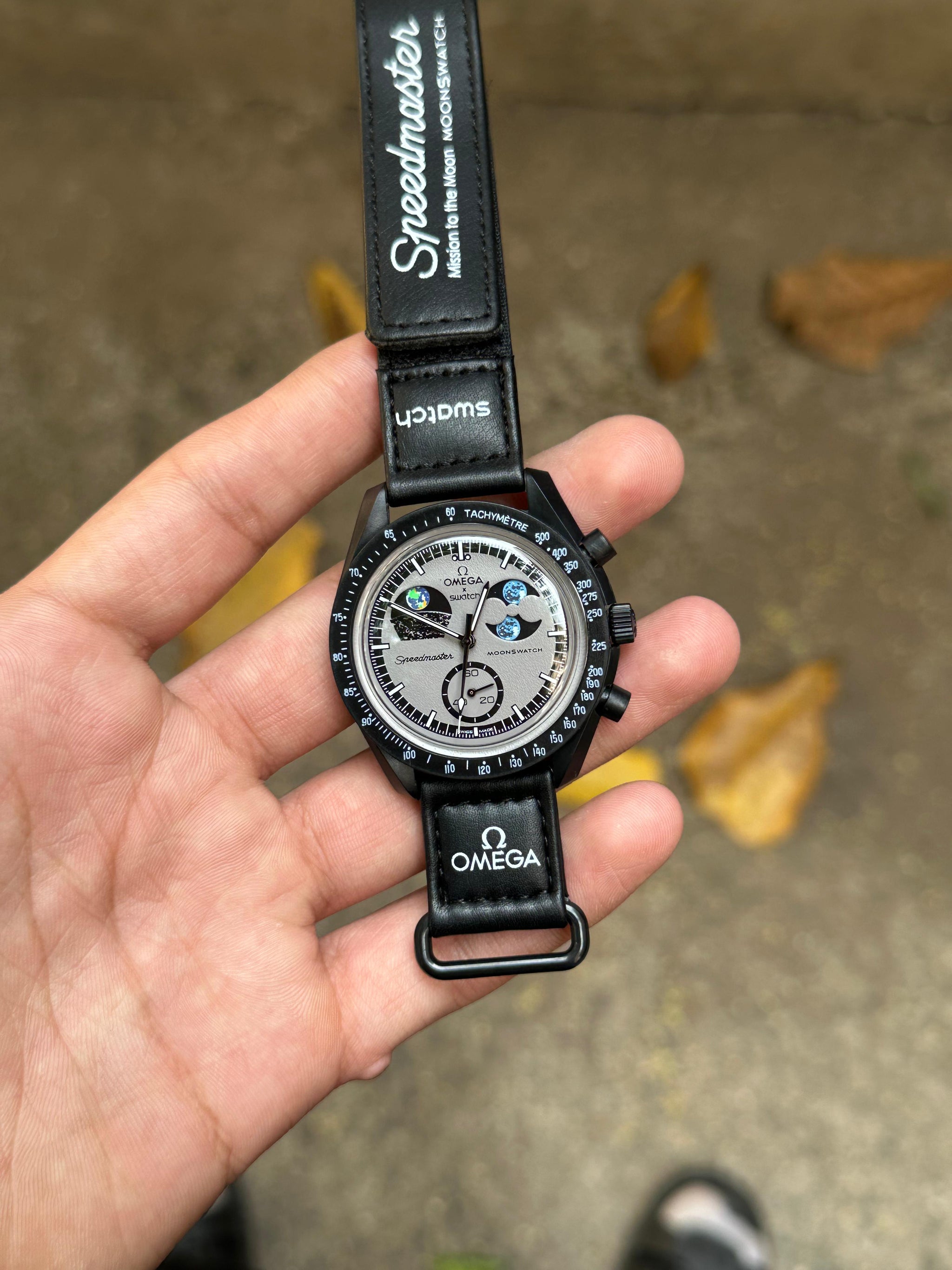 OMEGA SUN MOON WORKING-Black