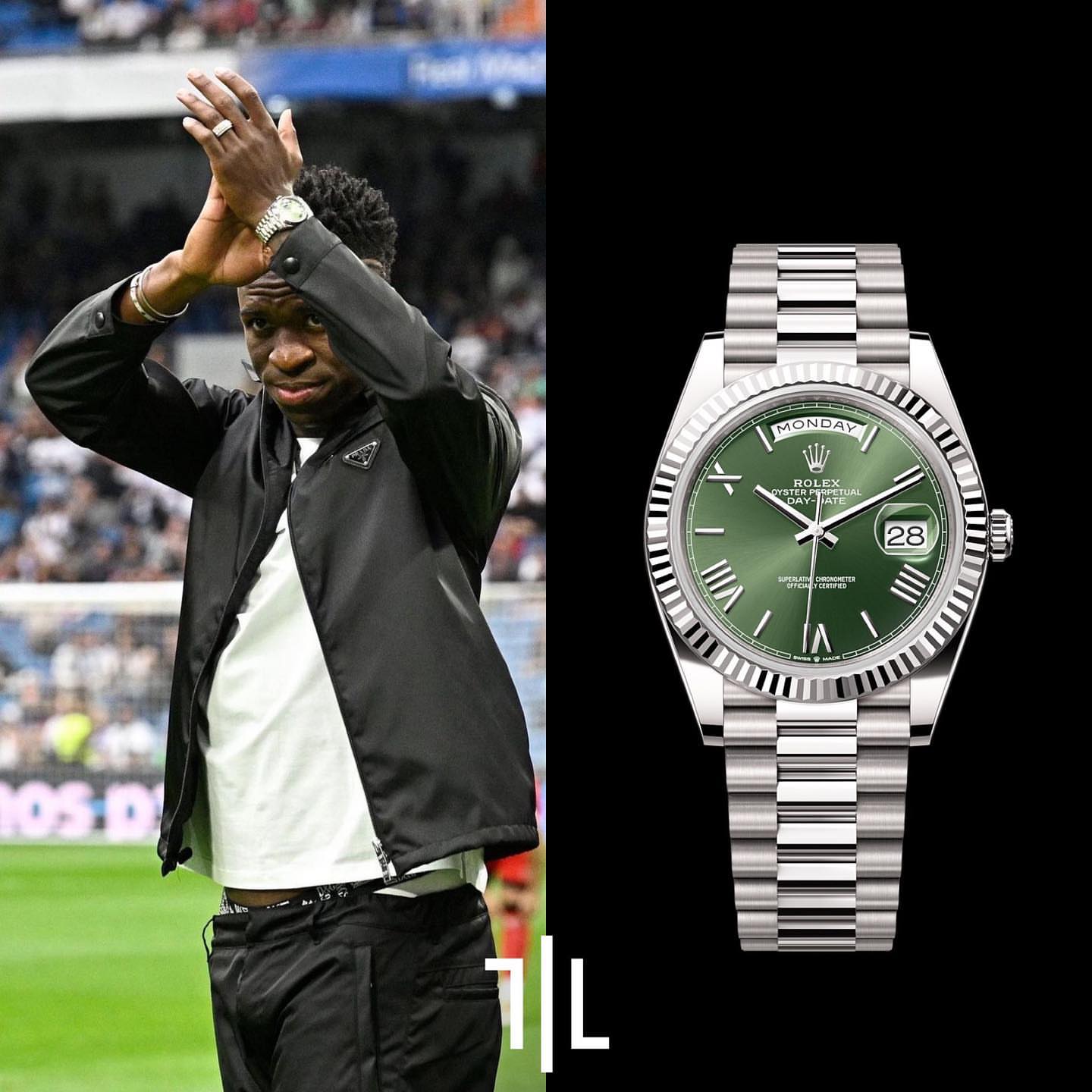 Rolex Oyster Perpetual Day Date 40 Battery Silver Green