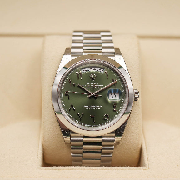 Rolex Oyster Perpetual Day Date Arabic Silver-Green