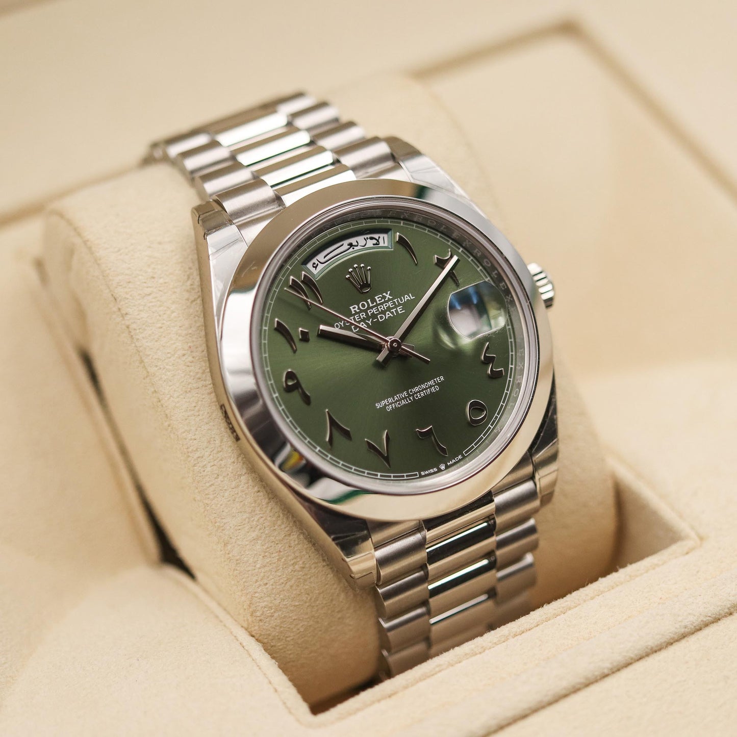 Rolex Oyster Perpetual Day Date Arabic Silver-Green