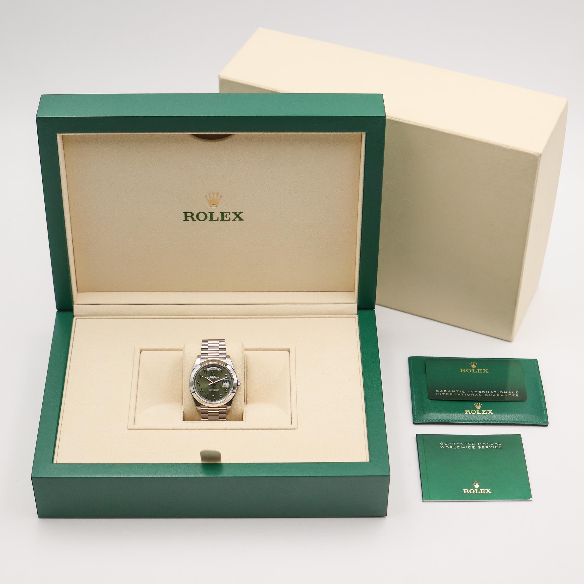 Rolex Oyster Perpetual Day Date Arabic Silver-Green