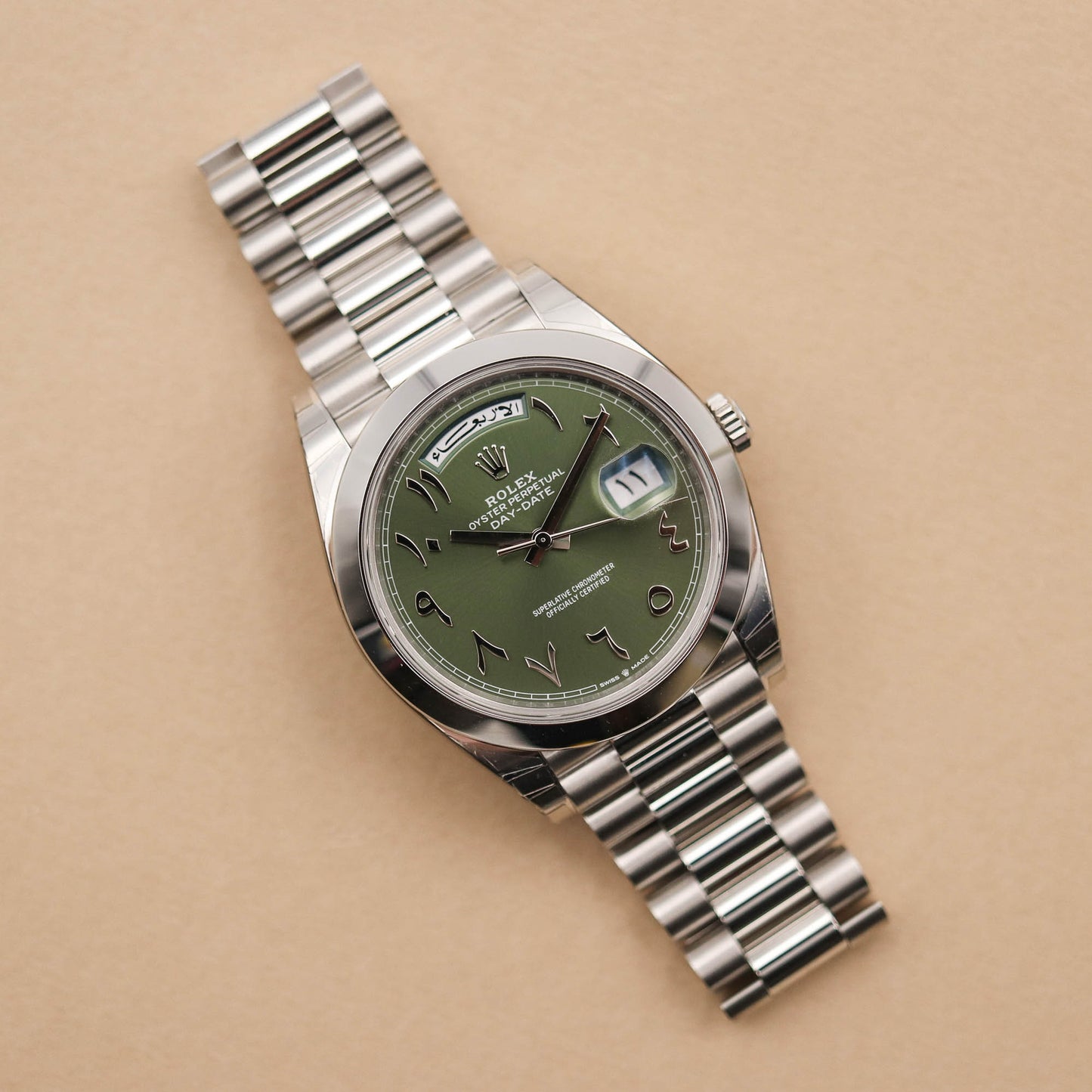 Rolex Oyster Perpetual Day Date Arabic Silver-Green