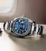 ROLEX SKY DWELLER SILVER BLUE (AUTOMATIC)