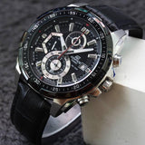 EDIFICE CASIO CHRONOGRAPH WATCH (LEATHER BELT)
