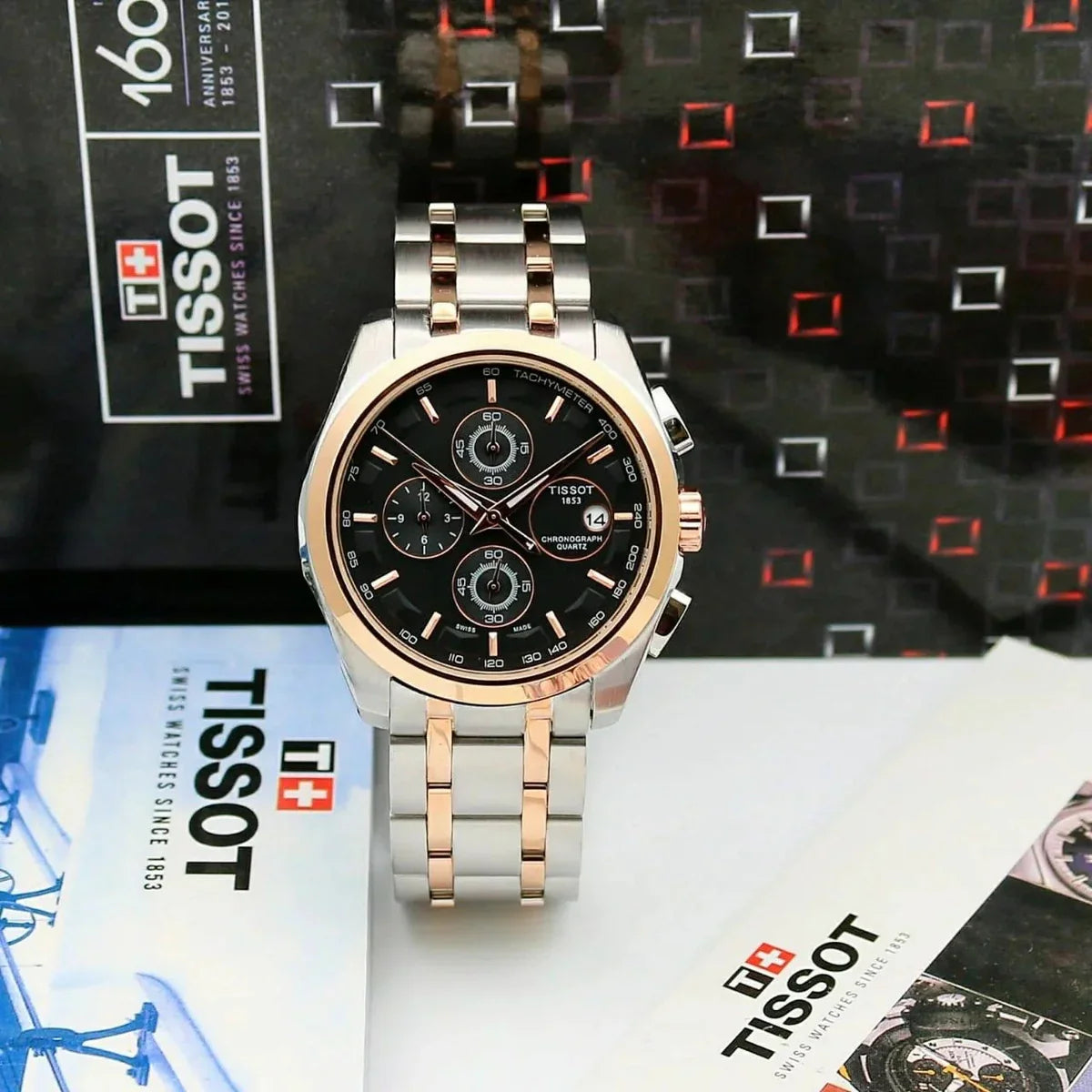TISSOT 1853 CHRONOGRAPH WATCH (DUAL TONE BLACK)