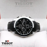 TISSOT 1853 CHRONOGRAPH LEATHER BELT (SILVER BLACK)