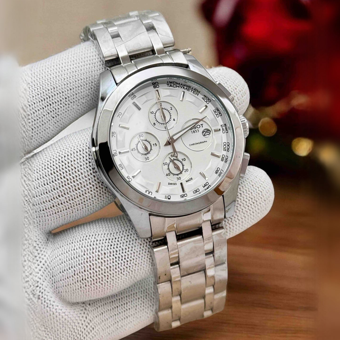 TISSOT 1853 CHRONOGRAPH WATCH (DUAL TONE WHITE)