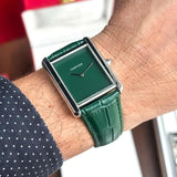 CARTIER TANK GREEN SILVER