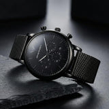 EMPORIO ARMANI LUIGI FULL BLACK CHAIN BELT WATCH