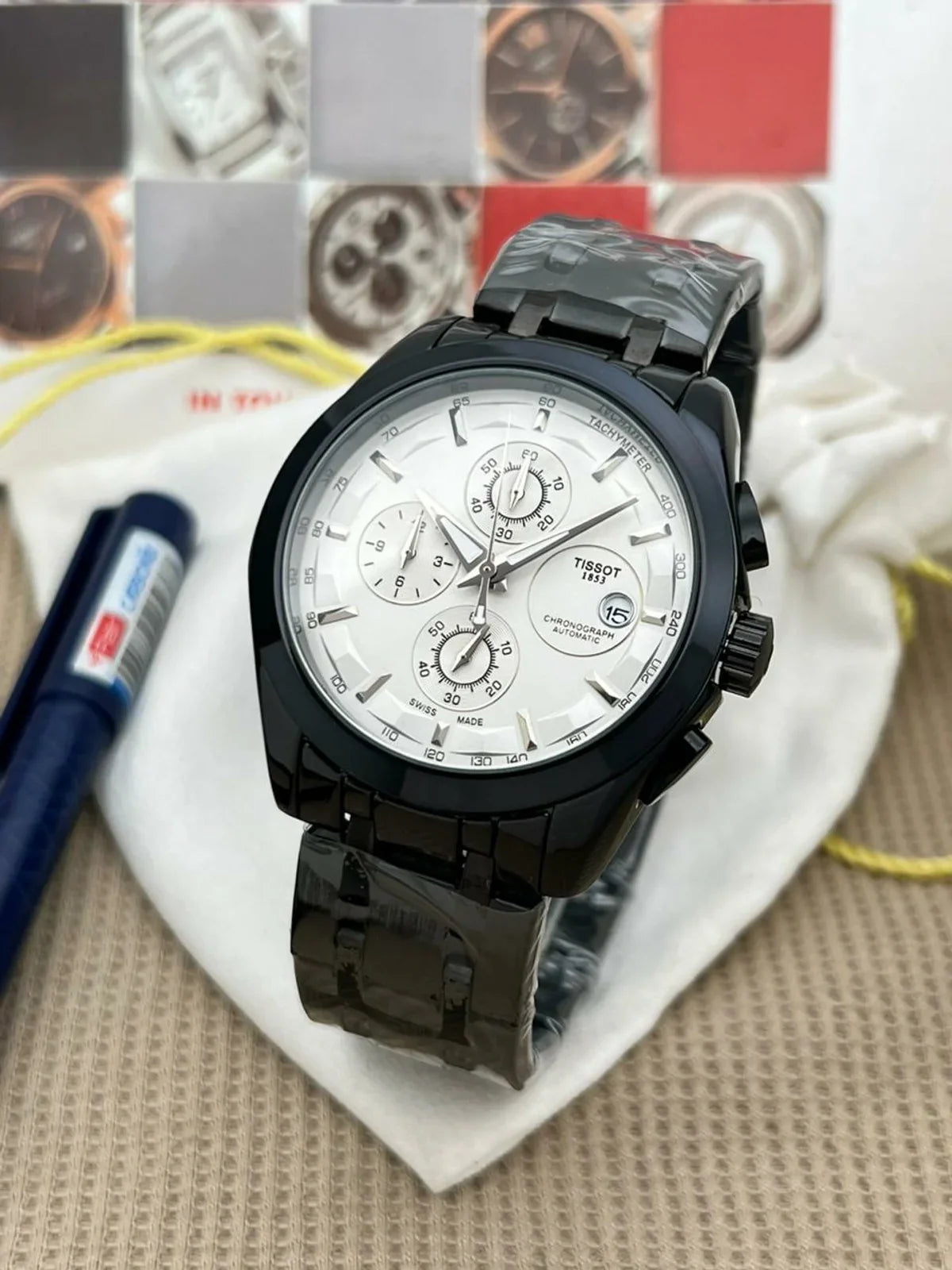 TISSOT 1853 CHRONOGRAPH WATCH (BLACK WHITE)