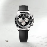 ROLEX DAYTONA SILVER BLACK (AUTOMATIC)