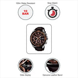 EDIFICE CASIO CHRONOGRAPH WATCH (LEATHER BELT)