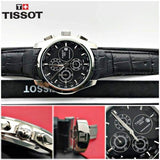 TISSOT 1853 CHRONOGRAPH LEATHER BELT (SILVER BLACK)