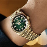 ROLEX DAY DATE GREEN GOLD DIAMOND (AUTOMATIC)