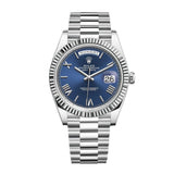 ROLEX DAY DATE SILVER BLUE ROMAN (CELL MODEL)